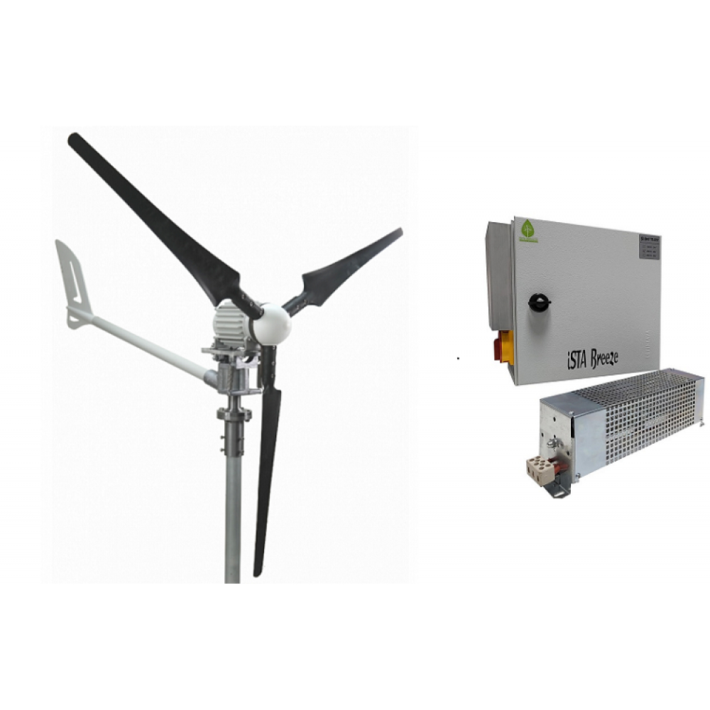 Set İ-1500W 24V Windsafe Korumalı Rüzgar Türbini + Wind Pro Şarj Kontrol Cihazı iSTA-BREEZE